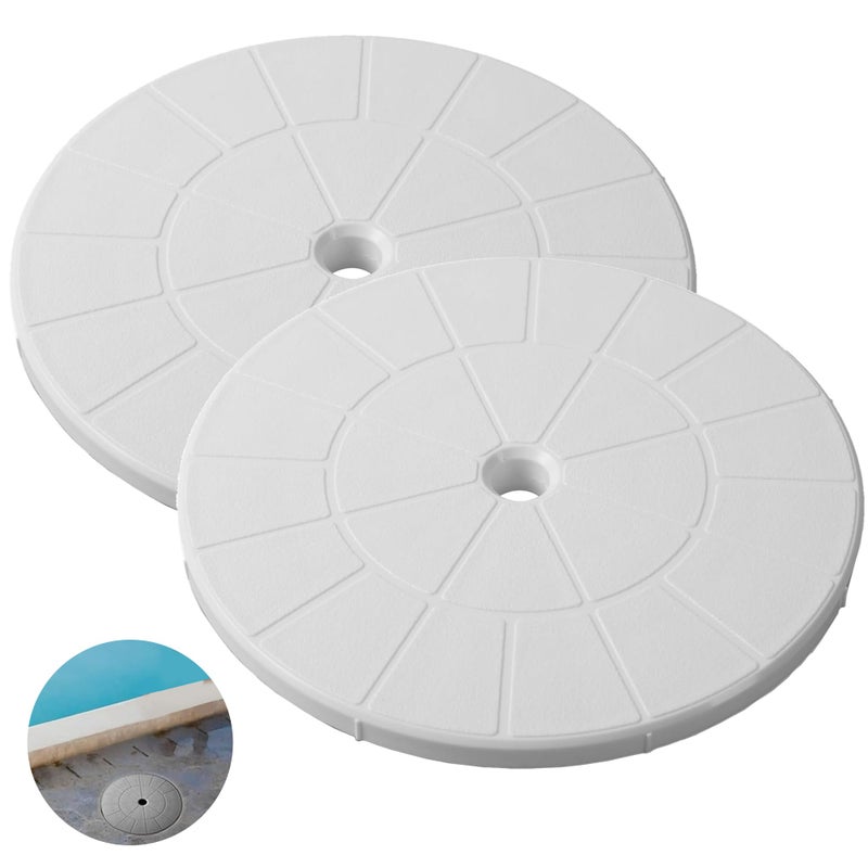 TonGass (2-Pack Round 9 1/8"" Skimmer Valve Top Cover Lids - Replacement Part for 9"" Pool/Spa Deck Lid Plate - Highly Durable Pool Skimmer Cover with UV Inhibitors - Image 1